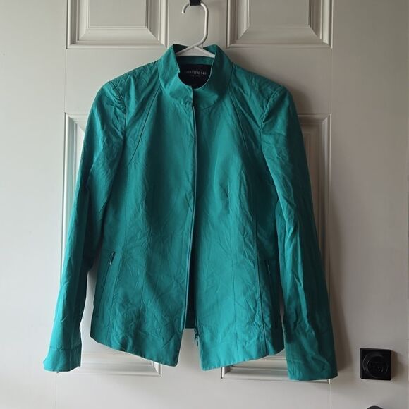 Lafayette 148 New York Doris Cotton and Linen Blend Zip Up Jacket - Picture 2 of 9